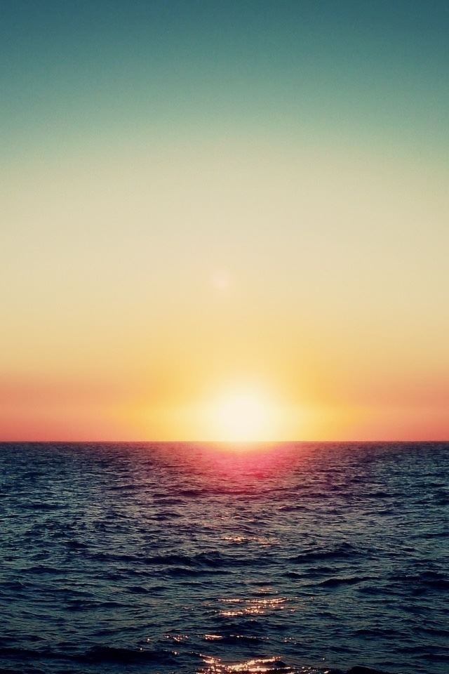 Sea Waves Sunset iPhone 4s wallpaper 
