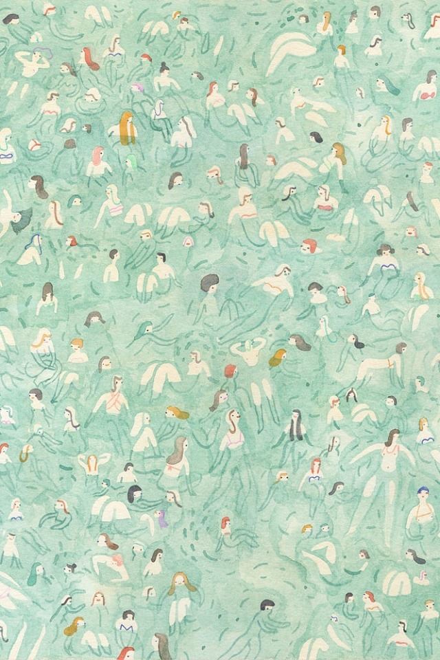 640x960 Beach Swimmers -  iPhone 4s Wallpaper
