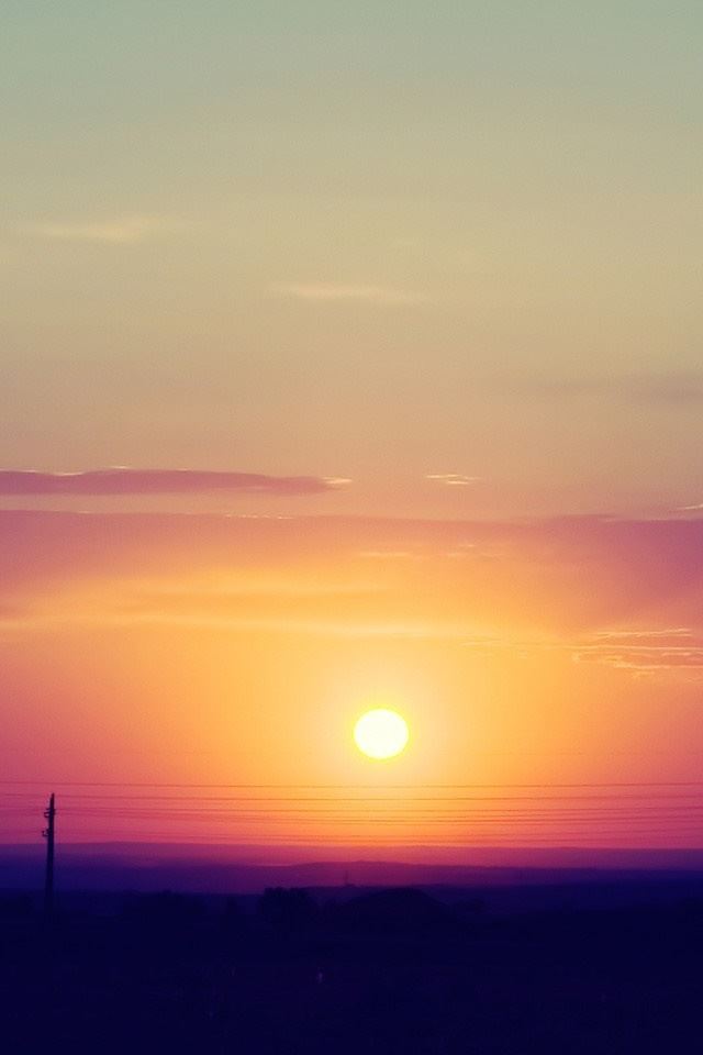 640x960 Sunset Sky Clouds Landscape - town iPhone 4s Wallpaper