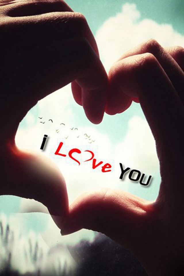 640x960 I love you - hand iPhone 4s Wallpaper