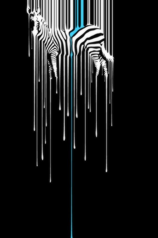 640x960 Zebra Melting Background - droplet iPhone 4s Wallpaper