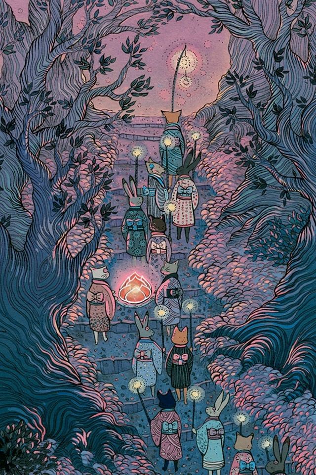 640x960 The rabbit parade -  iPhone 4s Wallpaper