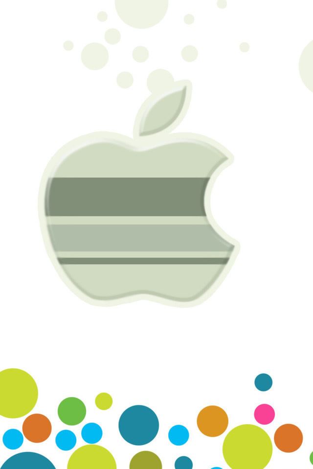 640x960 Apple Logo Among Multicolored Circles - logo iPhone 4s Wallpaper