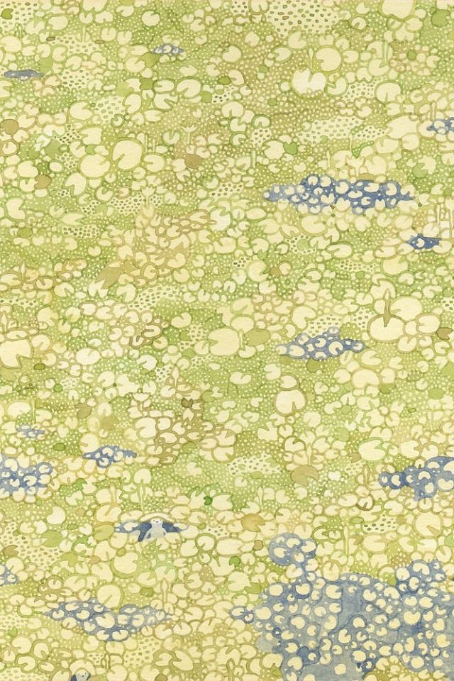 640x960 Lillies background - green iPhone 4s Wallpaper