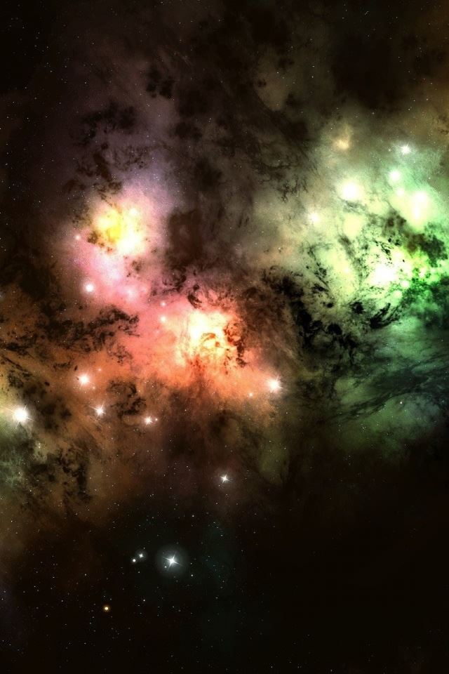 640x960 Colorful Cosmic Clouds - colorful iPhone 4s Wallpaper