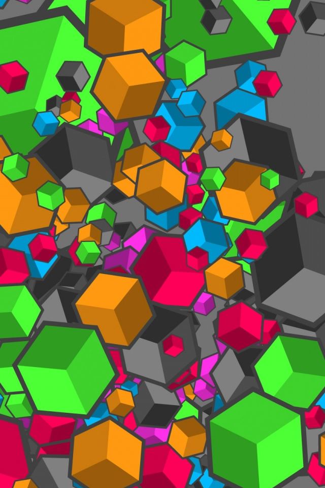 640x960 Colorful Cubes 2 - cubes iPhone 4s Wallpaper