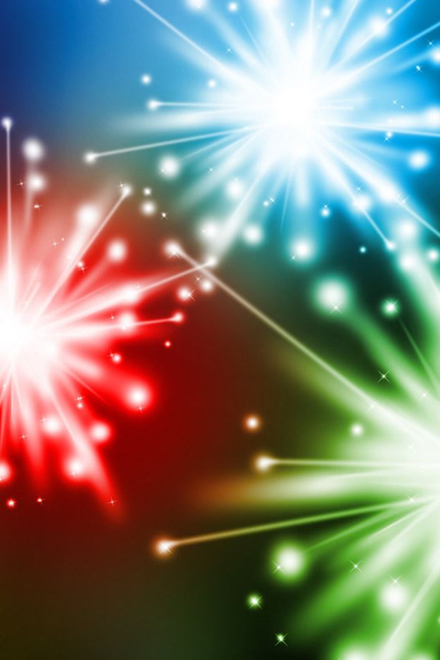 640x960 Colorful Fireworks - green iPhone 4s Wallpaper