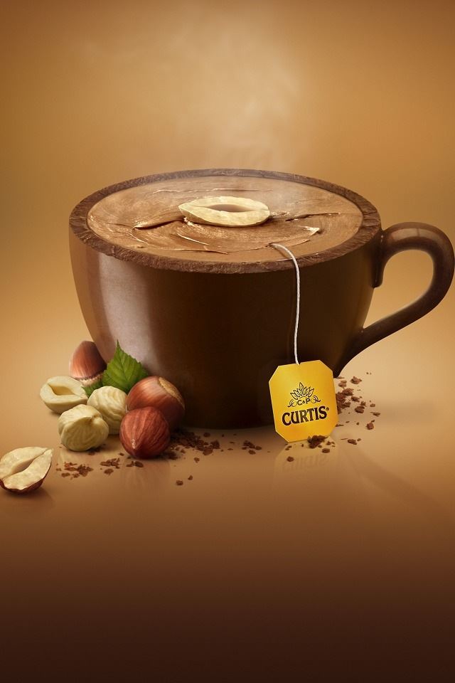 640x960 Chocolate Tea - leaf iPhone 4s Wallpaper