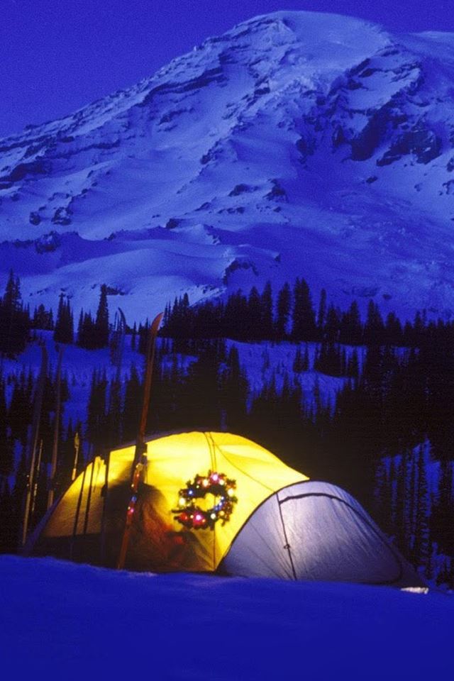 640x960 Camping Tents - snow iPhone 4s Wallpaper