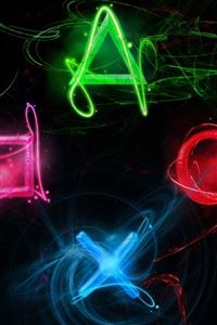 Neon Play Station Buttons wallpaper