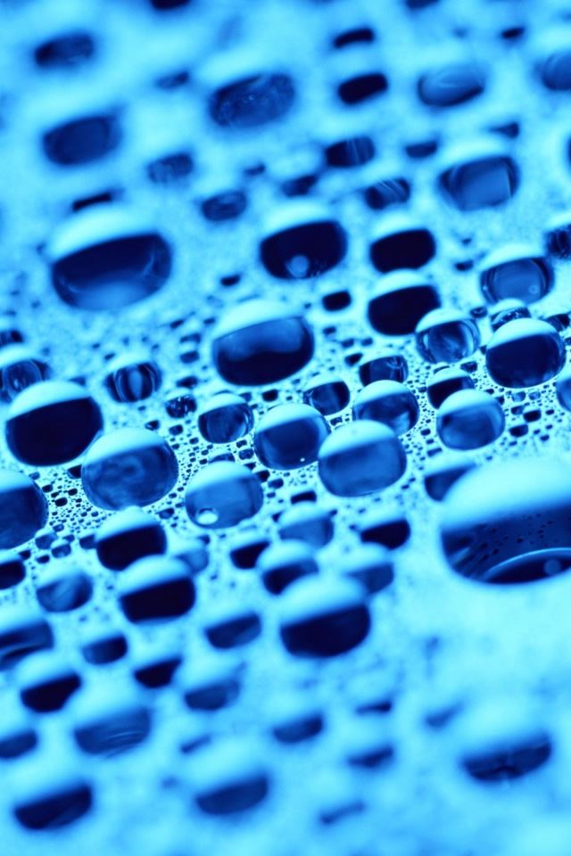 640x960 Wet Blue Surface - wet iPhone 4s Wallpaper