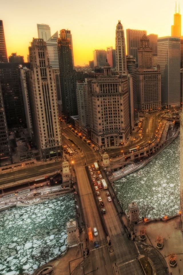 640x960 Winter In Chicago - chicago iPhone 4s Wallpaper