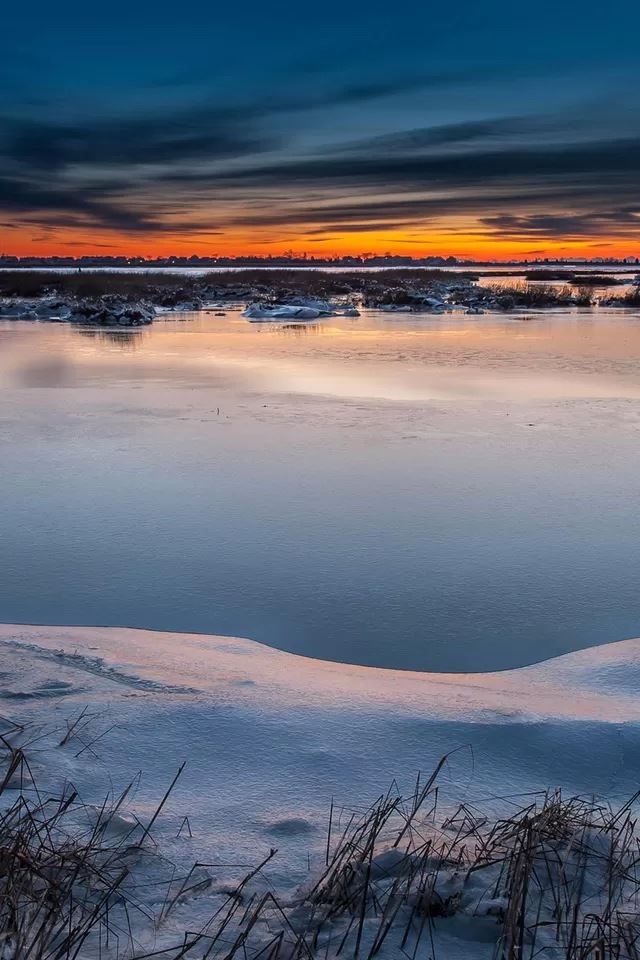 640x960 Sunset Lake - lake iPhone 4s Wallpaper