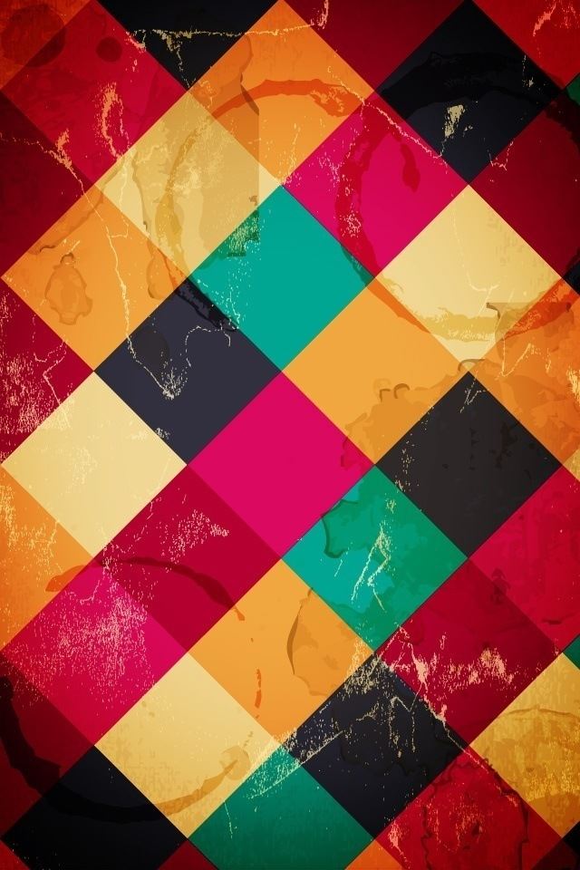 Color plaid iPhone 4s wallpaper 