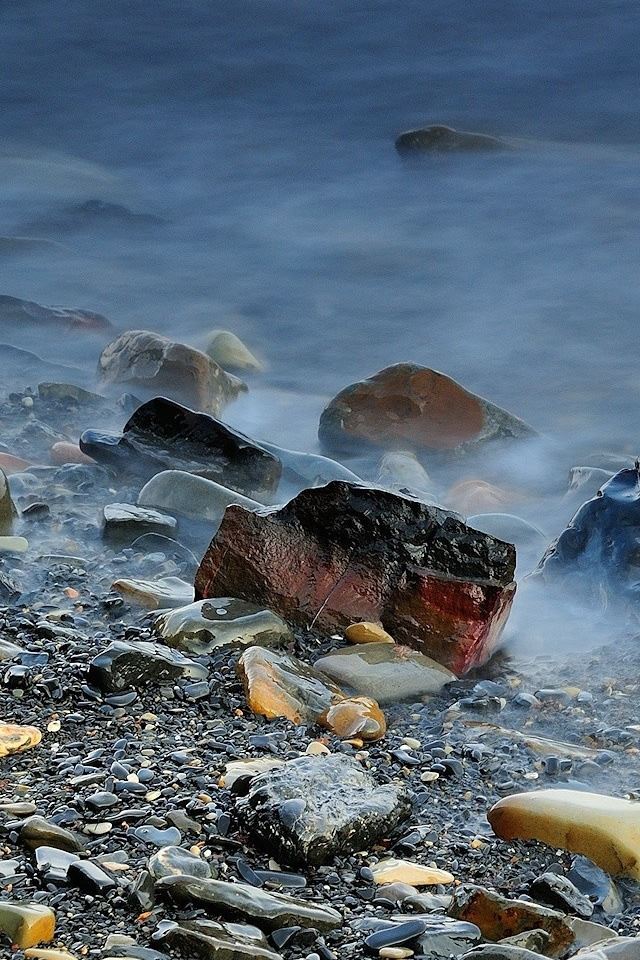 640x960 Rocks And Fog - rocks iPhone 4s Wallpaper