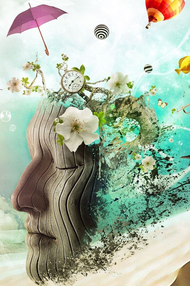 640x960 Meditation - clock iPhone 4s Wallpaper