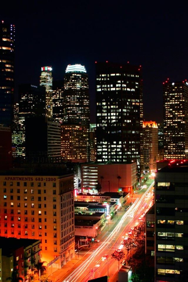 640x960 Los Angeles Lights - night iPhone 4s Wallpaper