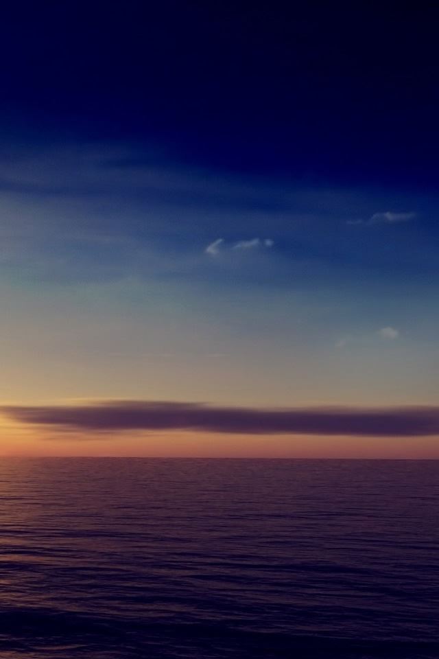 640x960 Sea Sunrise Skyline - black iPhone 4s Wallpaper