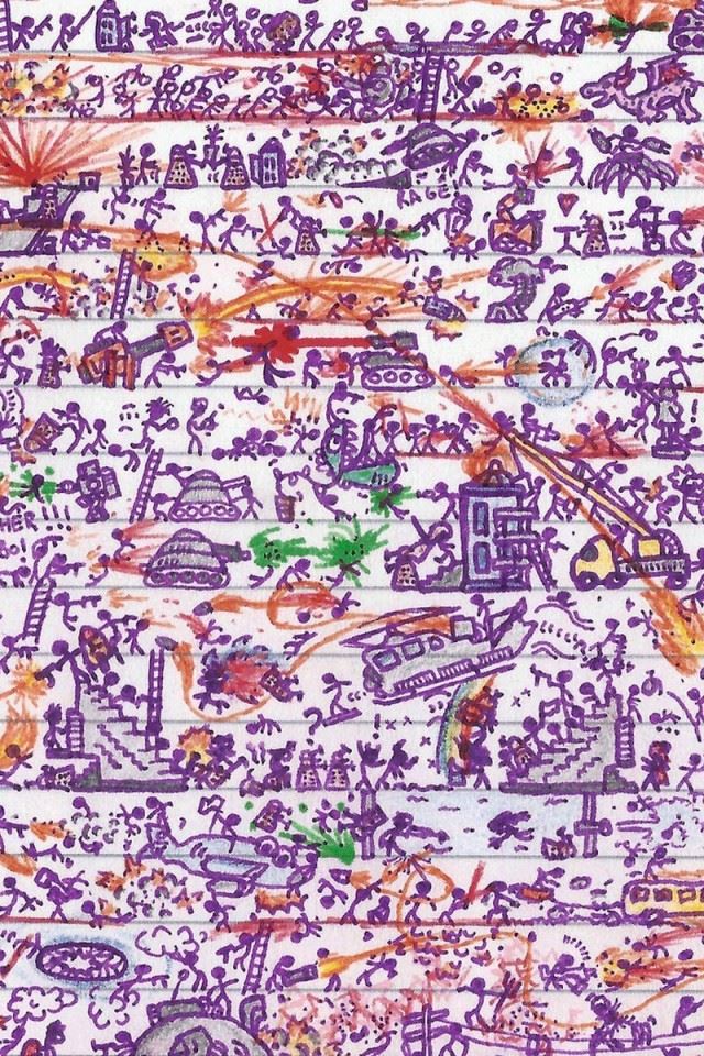 640x960 Doodle War - line iPhone 4s Wallpaper