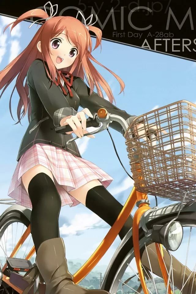 640x960 Bicycle Girl -  iPhone 4s Wallpaper