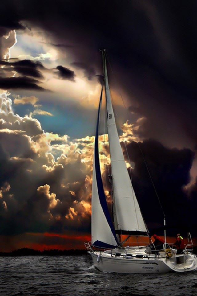 640x960 Navigation Sea Dark Clouds Storm - clouds iPhone 4s Wallpaper