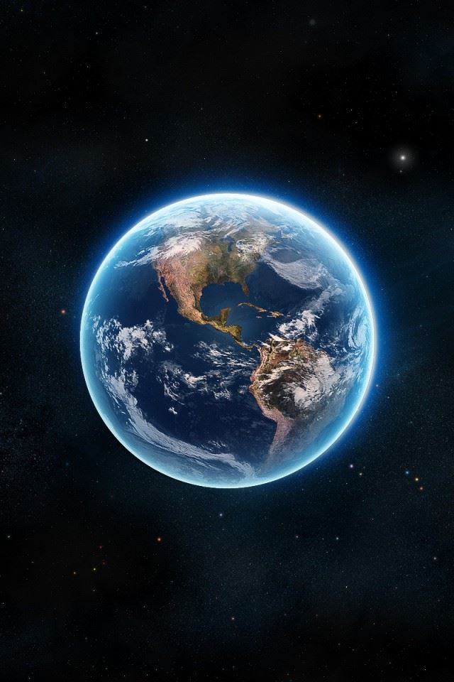 640x960 Earth The Blue Planet - white iPhone 4s Wallpaper