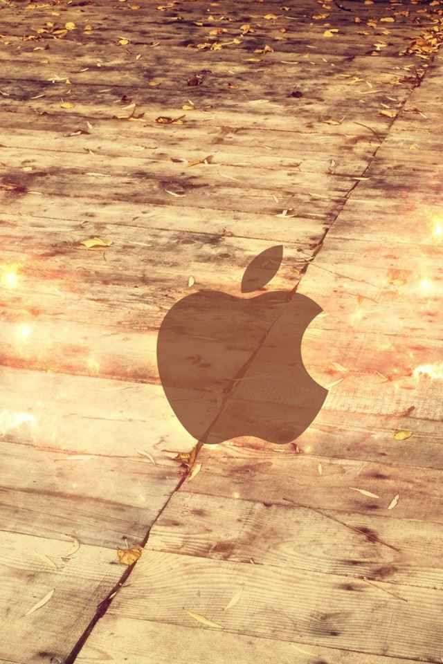 640x960 Apple Logo Wood Floor - floor iPhone 4s Wallpaper