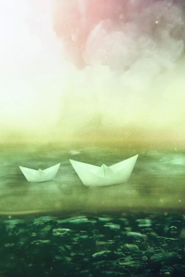 640x960 Paper sailboat - paper iPhone 4s Wallpaper