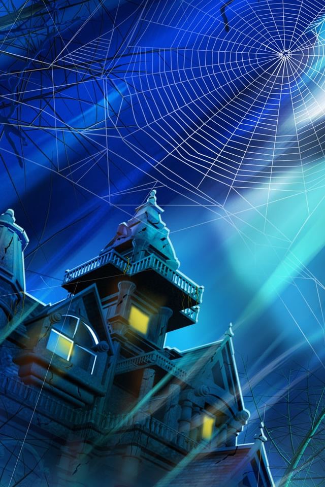 640x960 Spooky House Night Hallowmas Halloween -  iPhone 4s Wallpaper