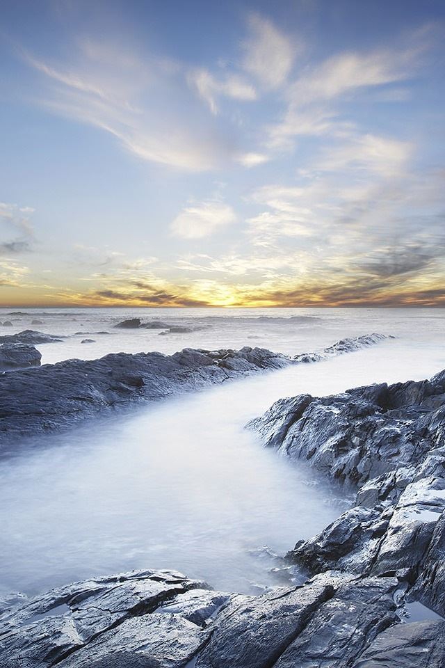 640x960 Sunset - rock iPhone 4s Wallpaper
