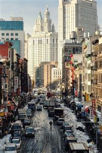 City winter morning wallpaper