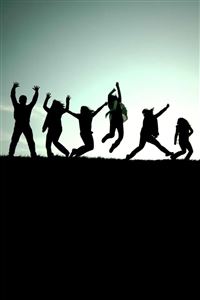 Happy silhouette wallpaper