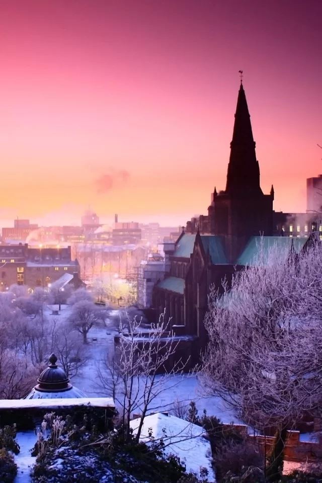 640x960 First Snow - city iPhone 4s Wallpaper
