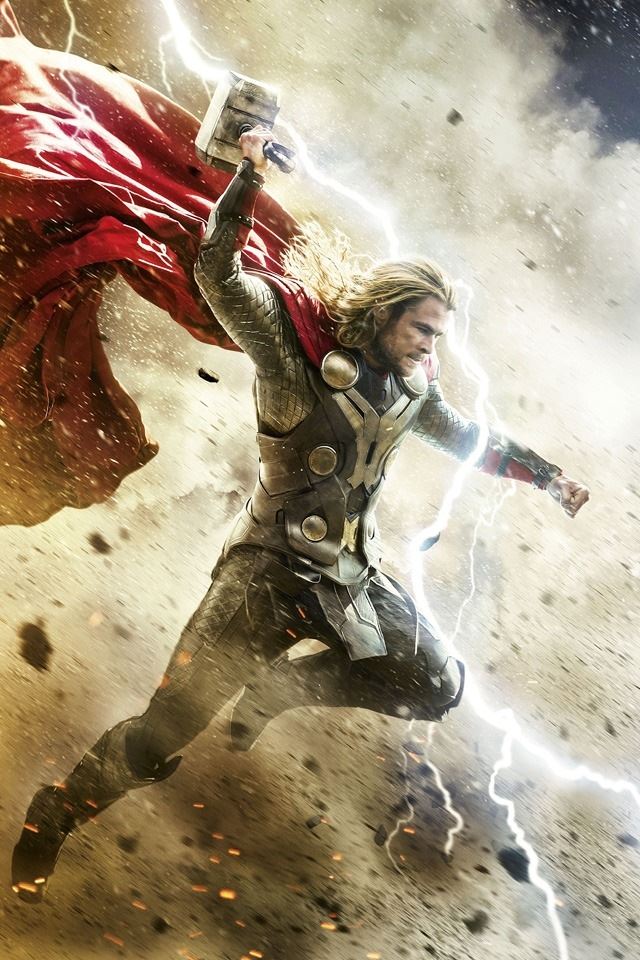 640x960 Thor 2 Dark World - black iPhone 4s Wallpaper