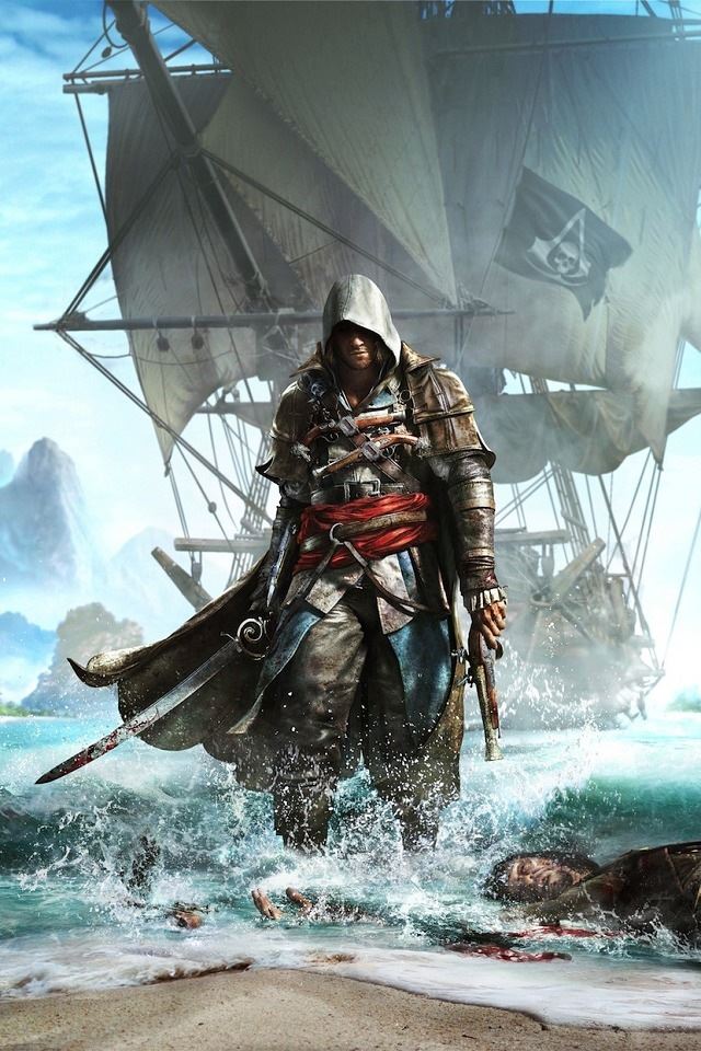 640x960 Assassin's Creed 4 black flag - gray iPhone 4s Wallpaper