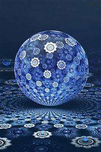 Blue Sphere digital pattern wallpaper