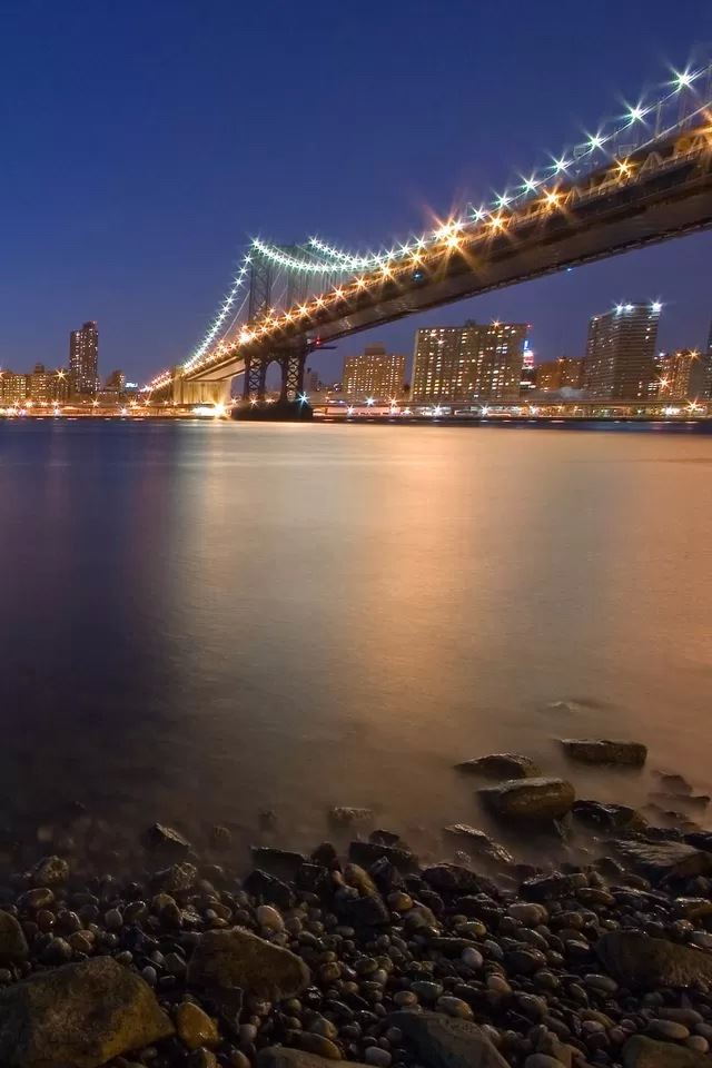 640x960 Bridge at night - bridge iPhone 4s Wallpaper