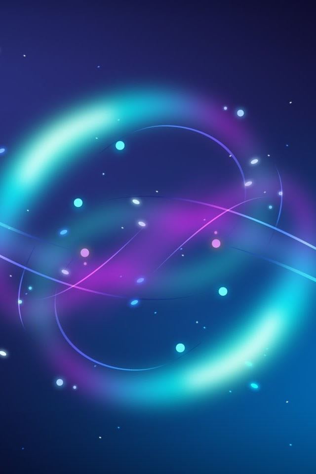 640x960 Fantasy Blue Background Light Round - circle iPhone 4s Wallpaper