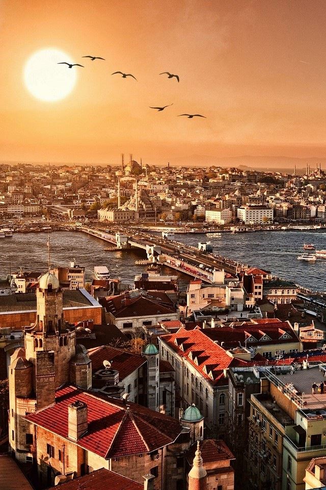 640x960 Sunrise - house iPhone 4s Wallpaper