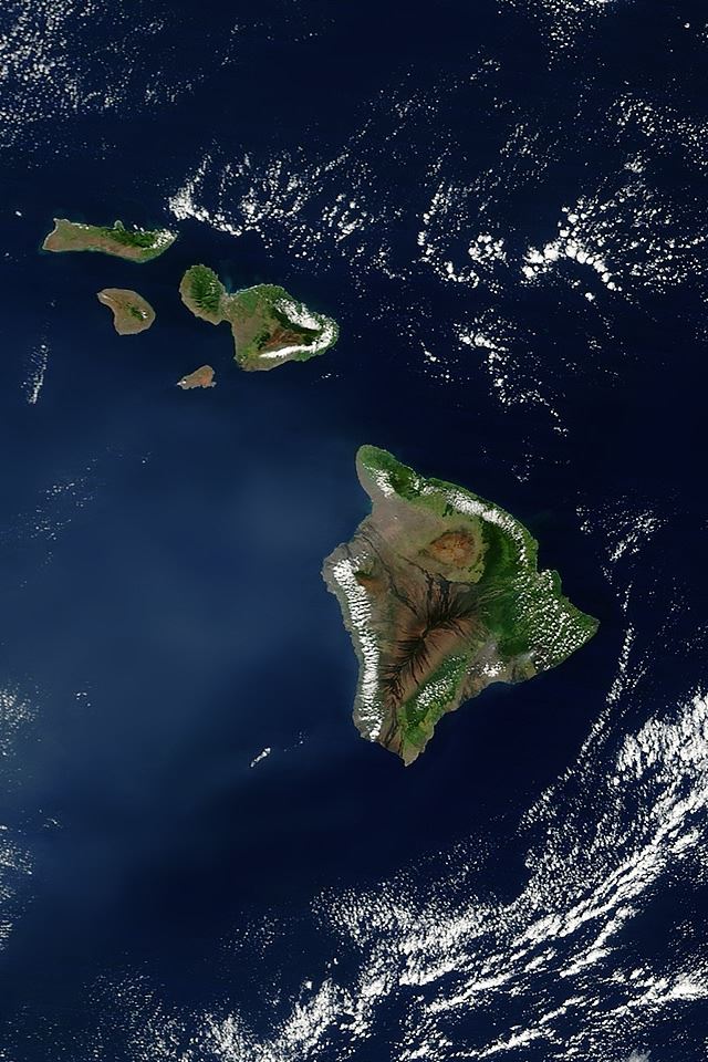 Hawaii Satelite View iPhone 4s wallpaper 