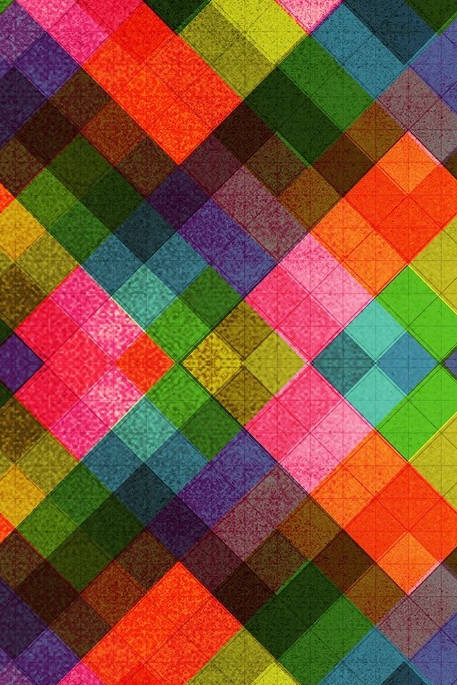 640x960 Multicolored Tile Pattern Abstract - colorful iPhone 4s Wallpaper