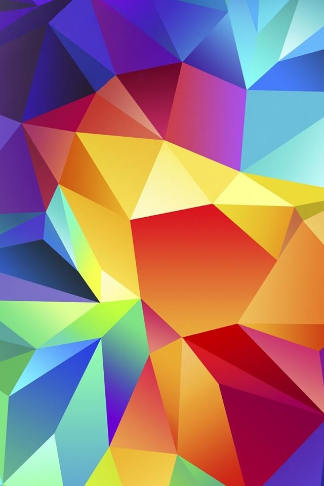 640x960 Polygon Gradient Multicolor - orange iPhone 4s Wallpaper