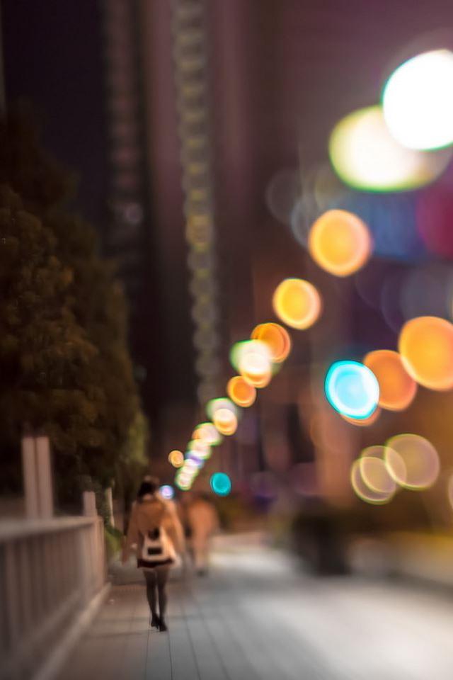 640x960 City Lights - circle iPhone 4s Wallpaper
