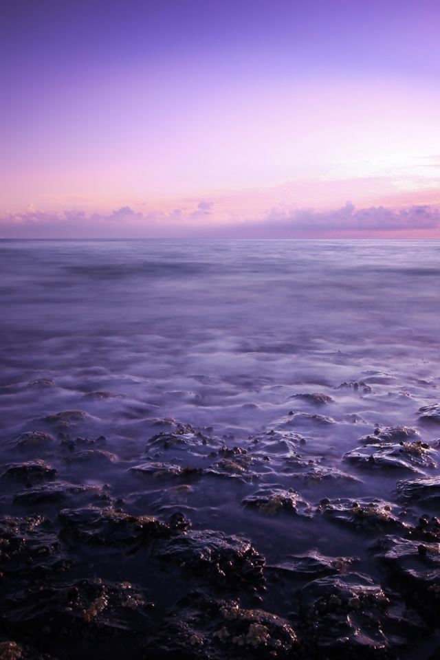 640x960 Purple Seascape - wave iPhone 4s Wallpaper