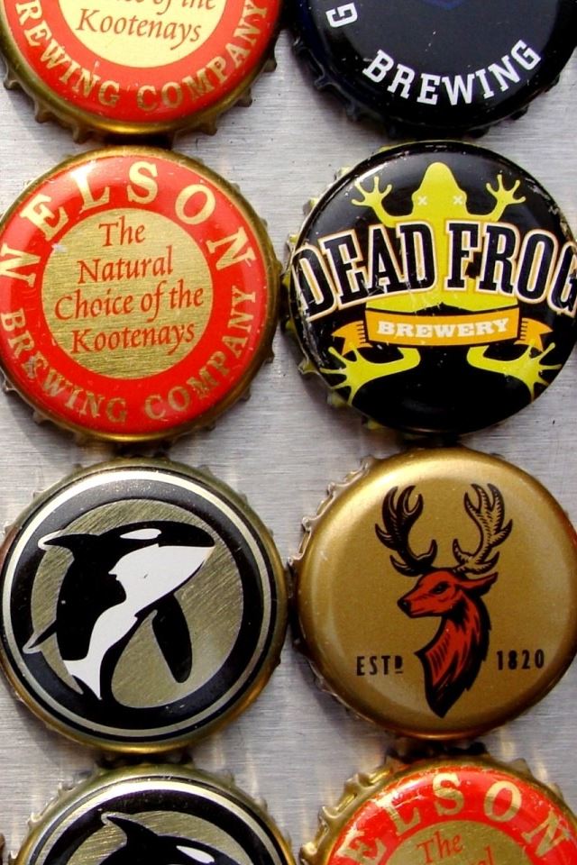 640x960 Beer Caps - dolphin iPhone 4s Wallpaper