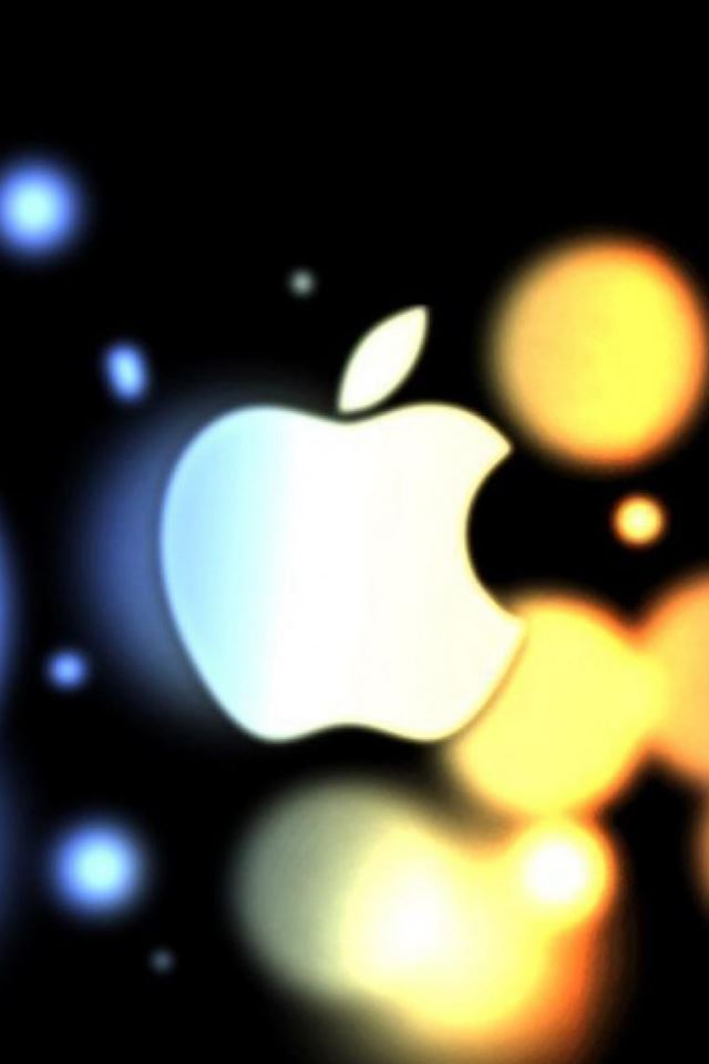 640x960 Apple Blue Orange Circle - logo iPhone 4s Wallpaper