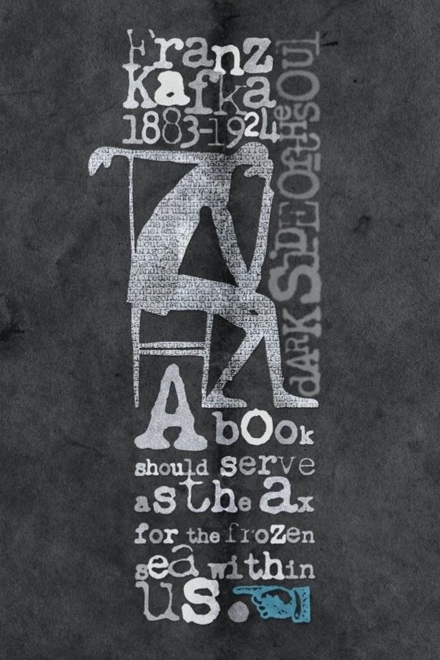 640x960 Franz Kafka Typography - word iPhone 4s Wallpaper