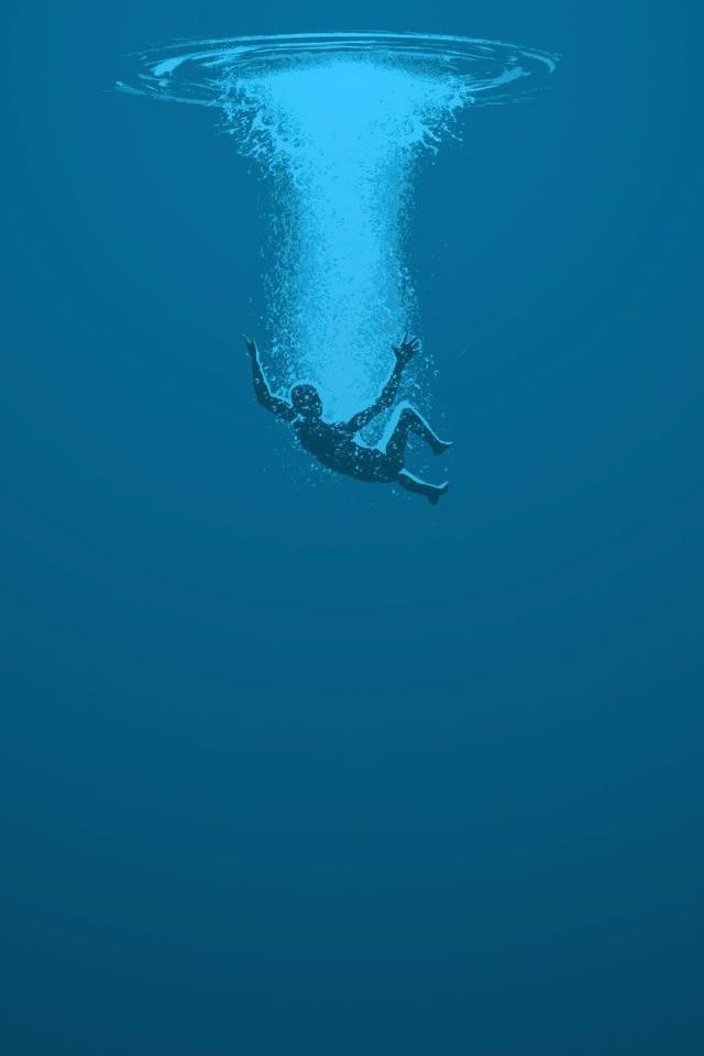 640x960 Drown In Water - black iPhone 4s Wallpaper