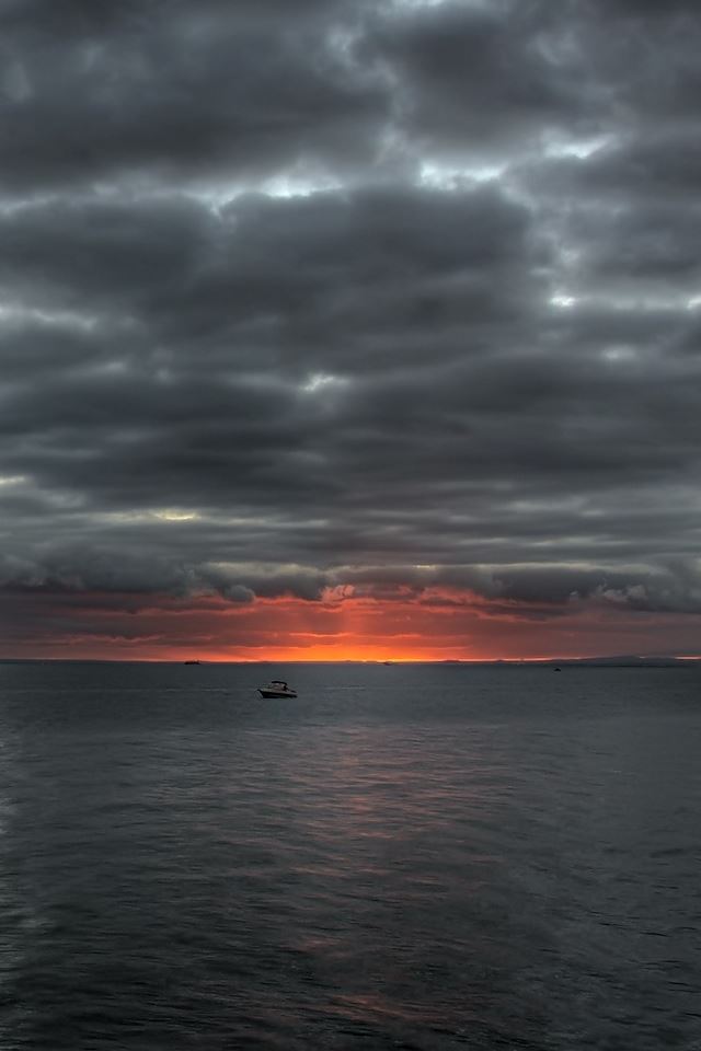 640x960 Sunset - wave iPhone 4s Wallpaper