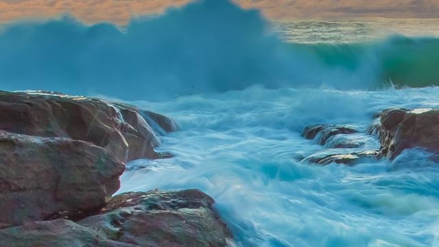 640x960 Tide And Waves - sunset iPhone 4s Wallpaper
